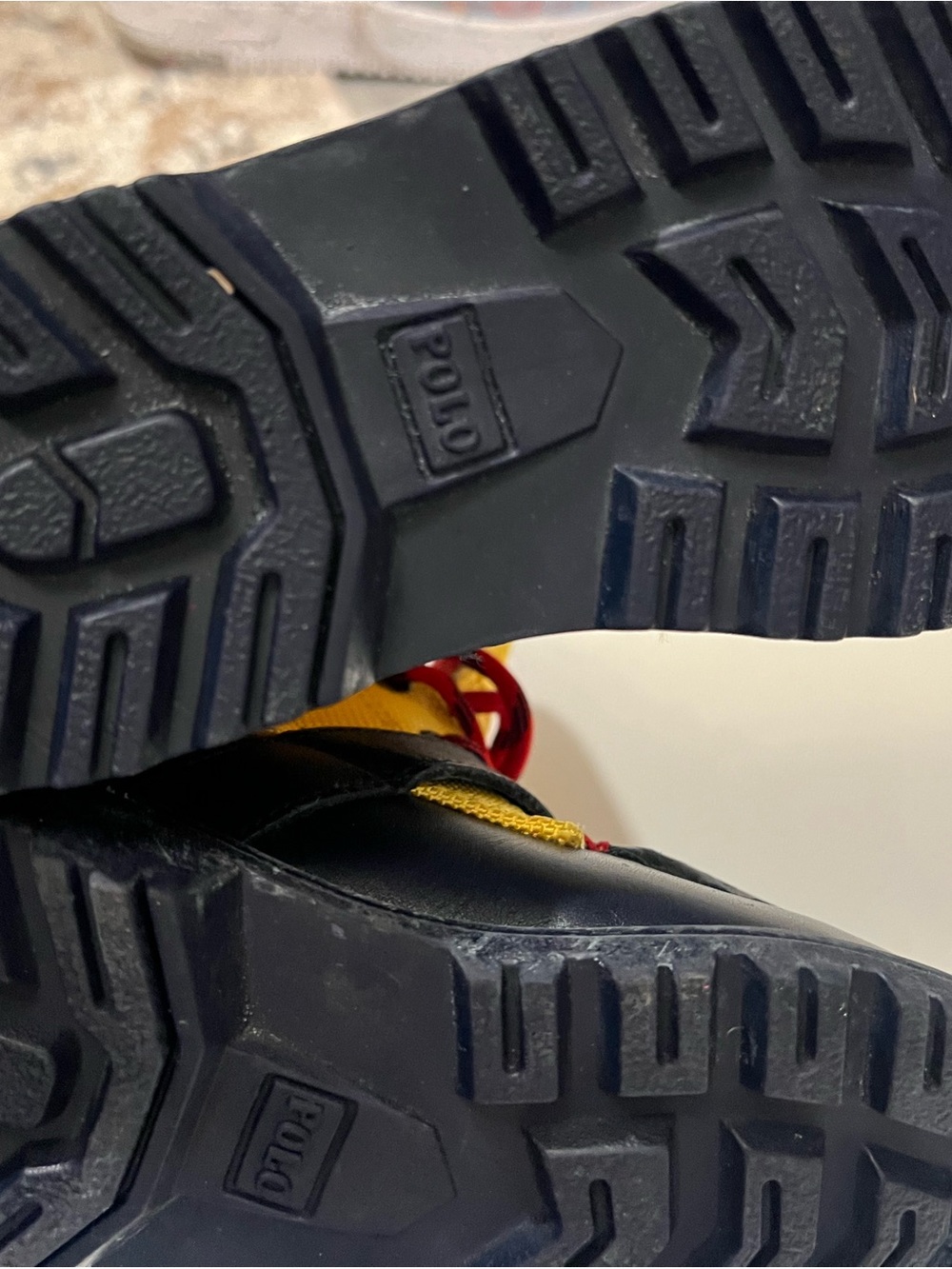 Polo by Ralph Lauren Yellow, Navy & Red Toddler Lace-Up Buckle Boots; NWOT - Picture 8 of 8